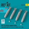 RESKIT RS32-0598 BLU-1B (750 lb) napalm bombs finned MXU-469/B (4 pcs) (A-1, A-4, A-7, A-26K, B-57, F-100) (3D Printed) (1/32)